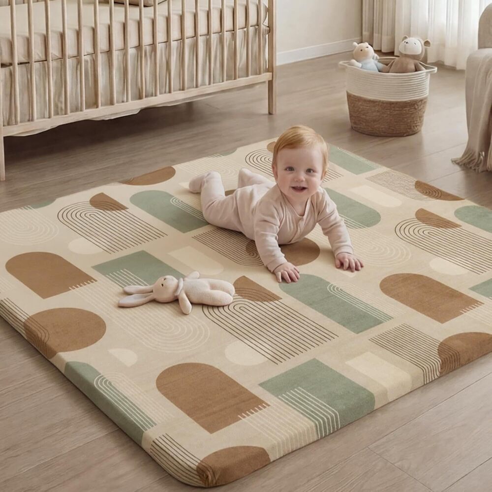 1.3" Thick Baby Play Mat, 50x50 Playpen Mat with Removable &